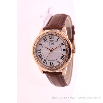 New Crystal Women Watch Gold Plated Roman Number, Japan Movt